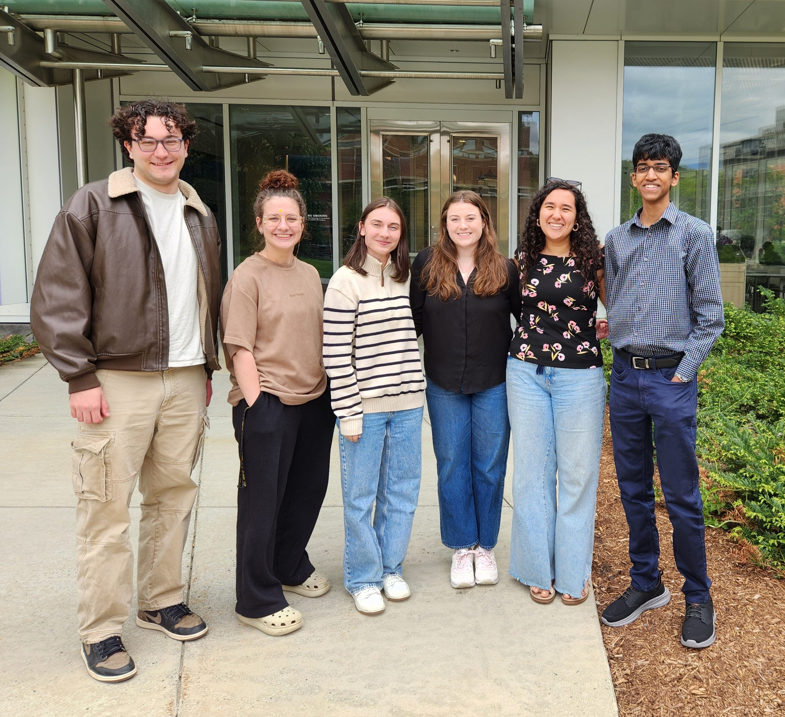 All 6 EAGR Scholars outside the Engineering & Science Building